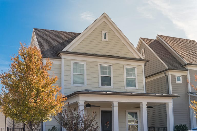 best siding for house-variety of siding on houses in neighborhood
