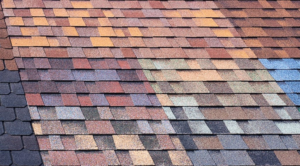 multi-colored bitumen shingles