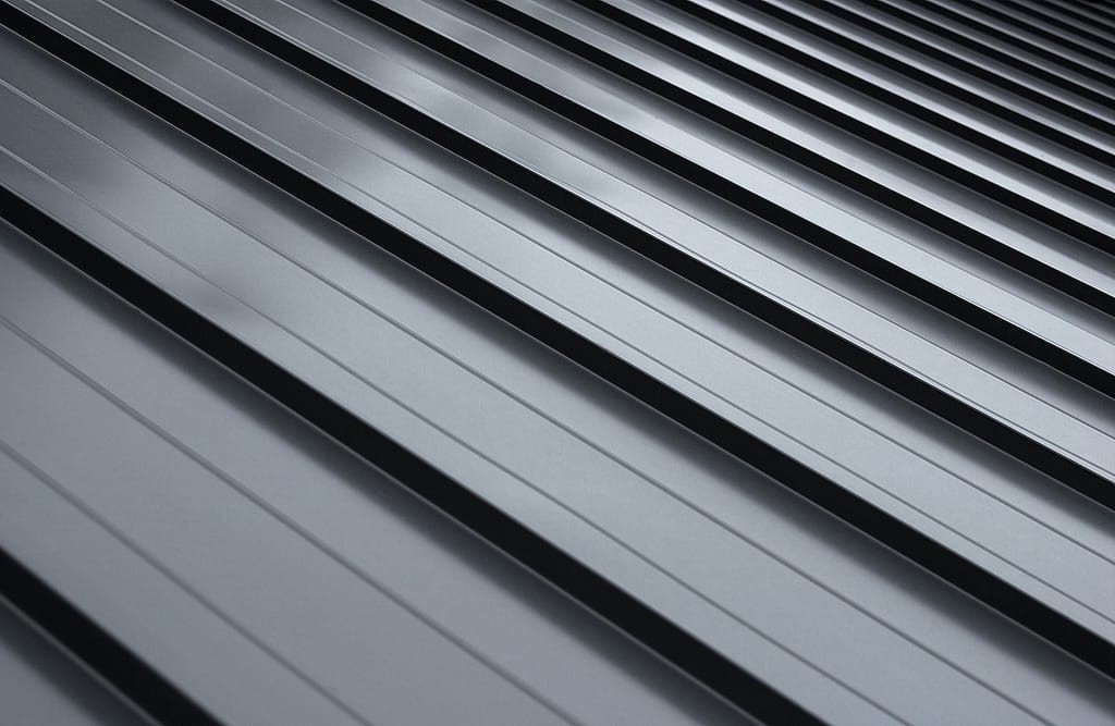 black standing seam metal roof