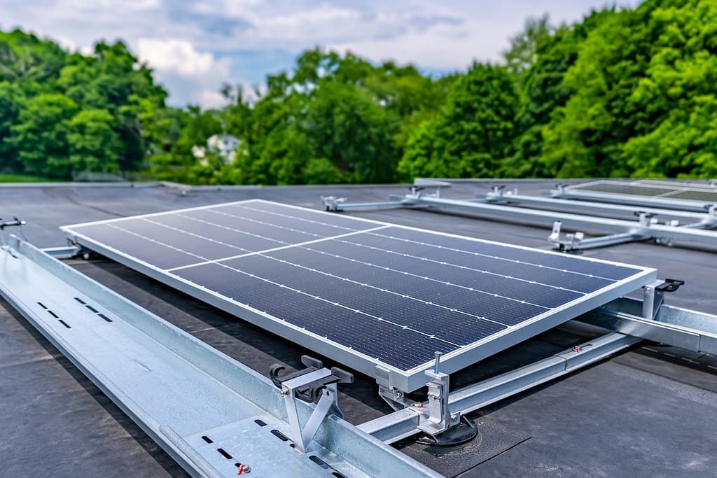 solar panel on flat roof