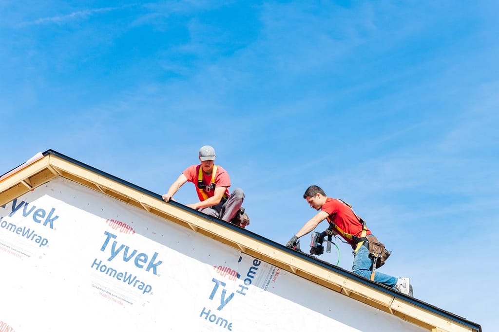 Heartland Roofing repairing a roof