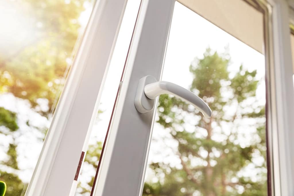 close up view of an open white window
