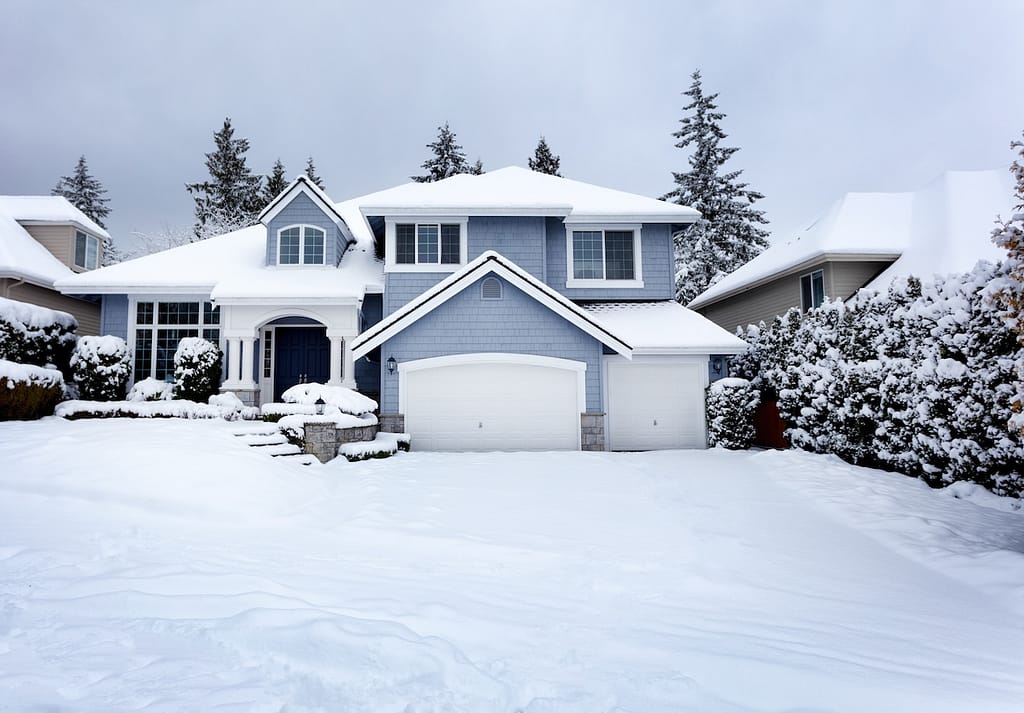 Snow storm in covers house