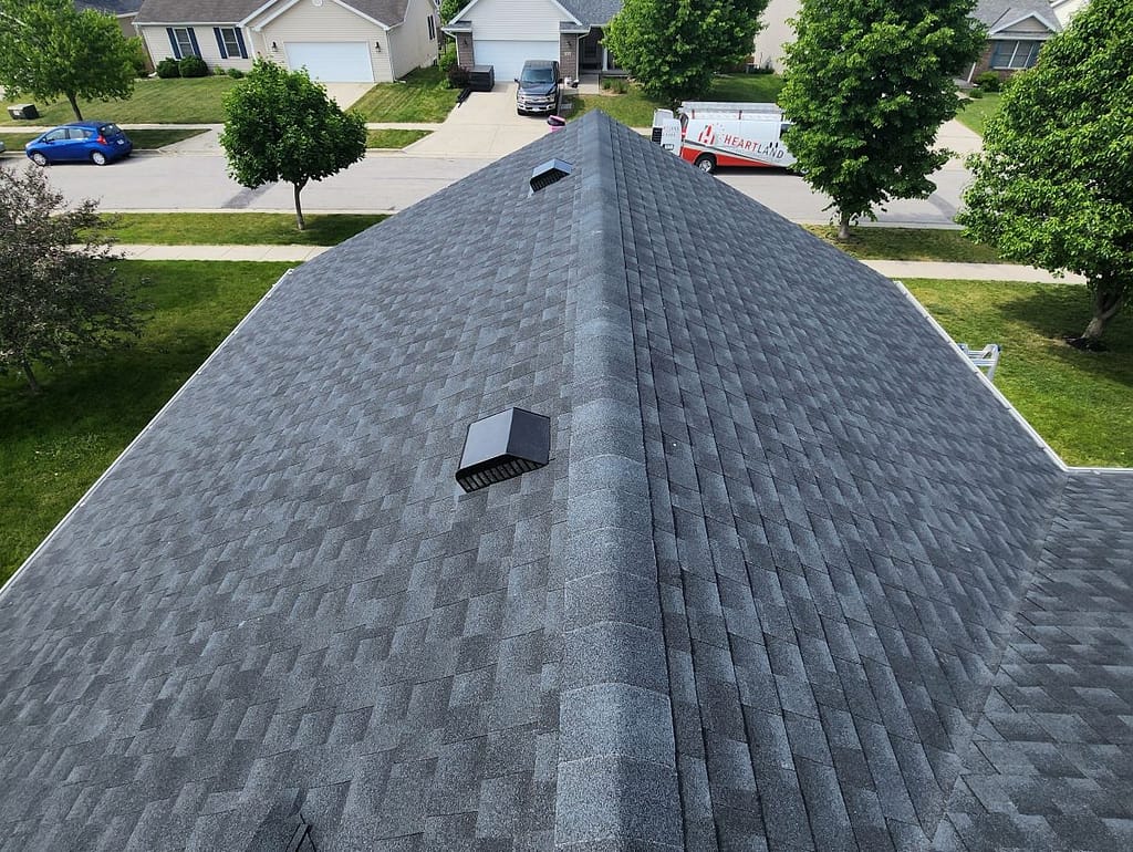Dark grey shingle roof