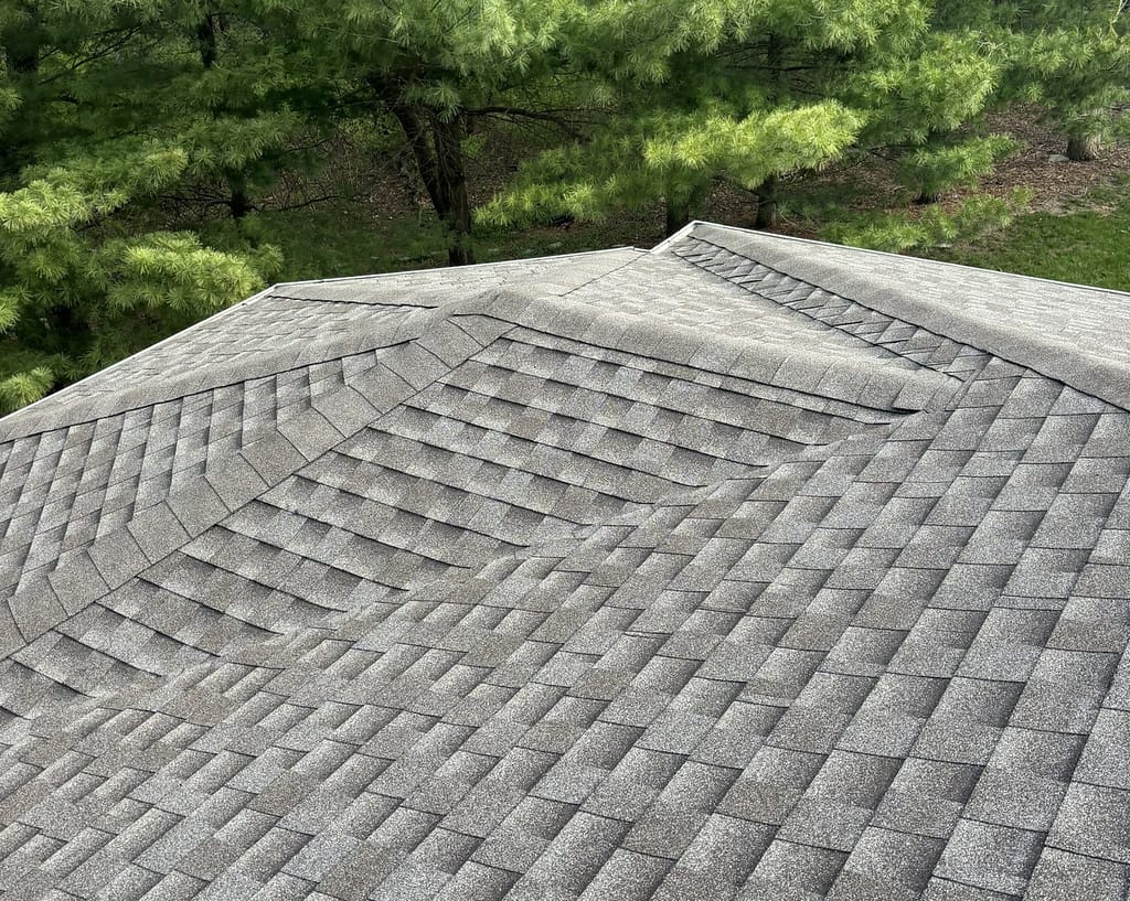 Close-up of roof shingles