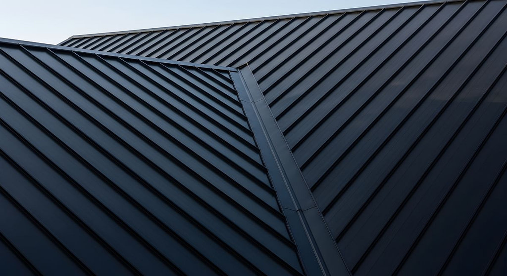 dark metal roof with clean lines