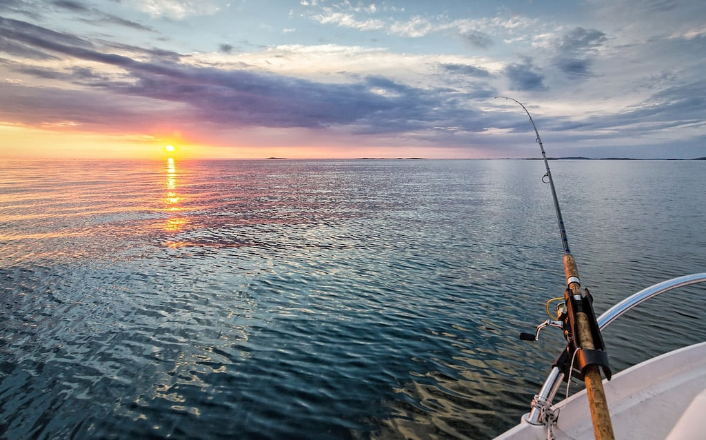 fishing in ocean off of boat