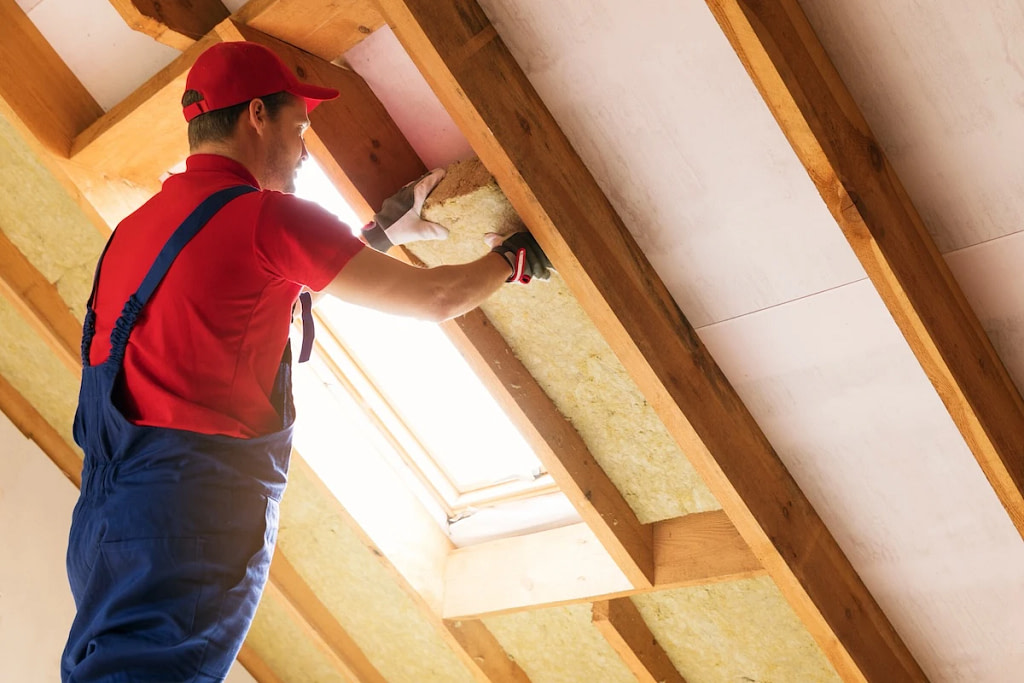 Contractor Installing Energy-Efficient Insulation