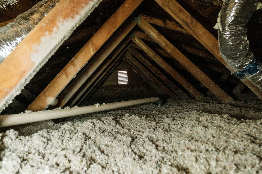 Attic with Cellulose Insulation