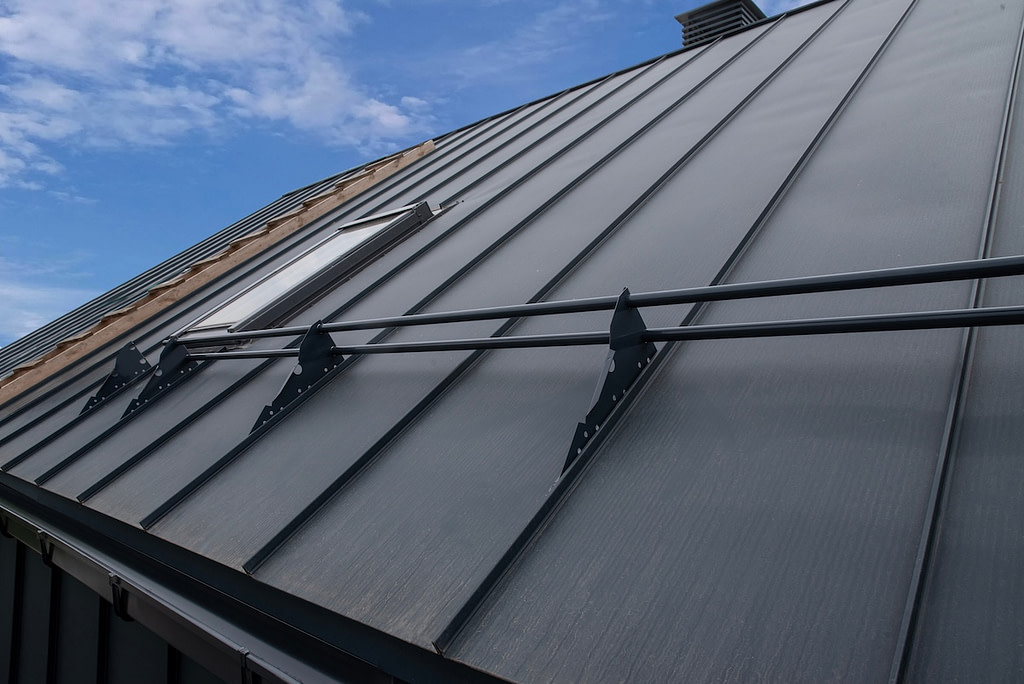 Snow Guard Railing for Metal and Wood Roofs