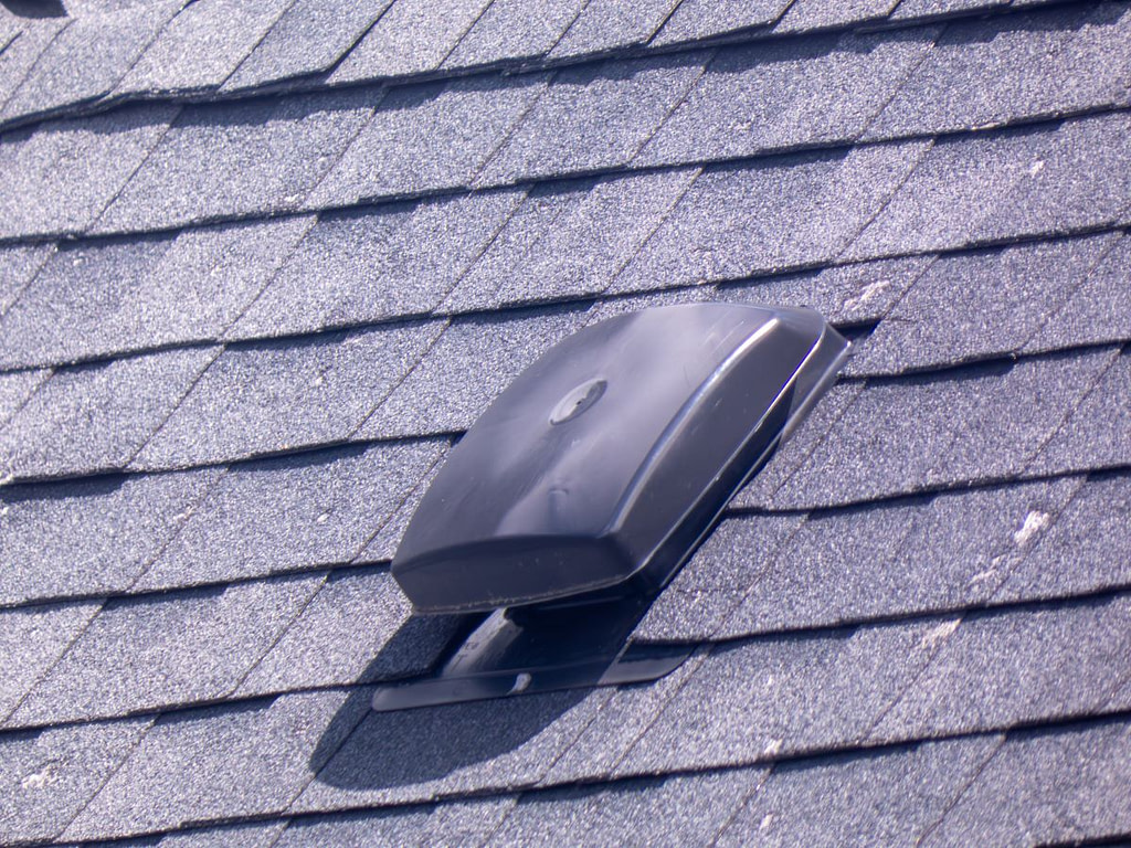 small vent on shingle roof