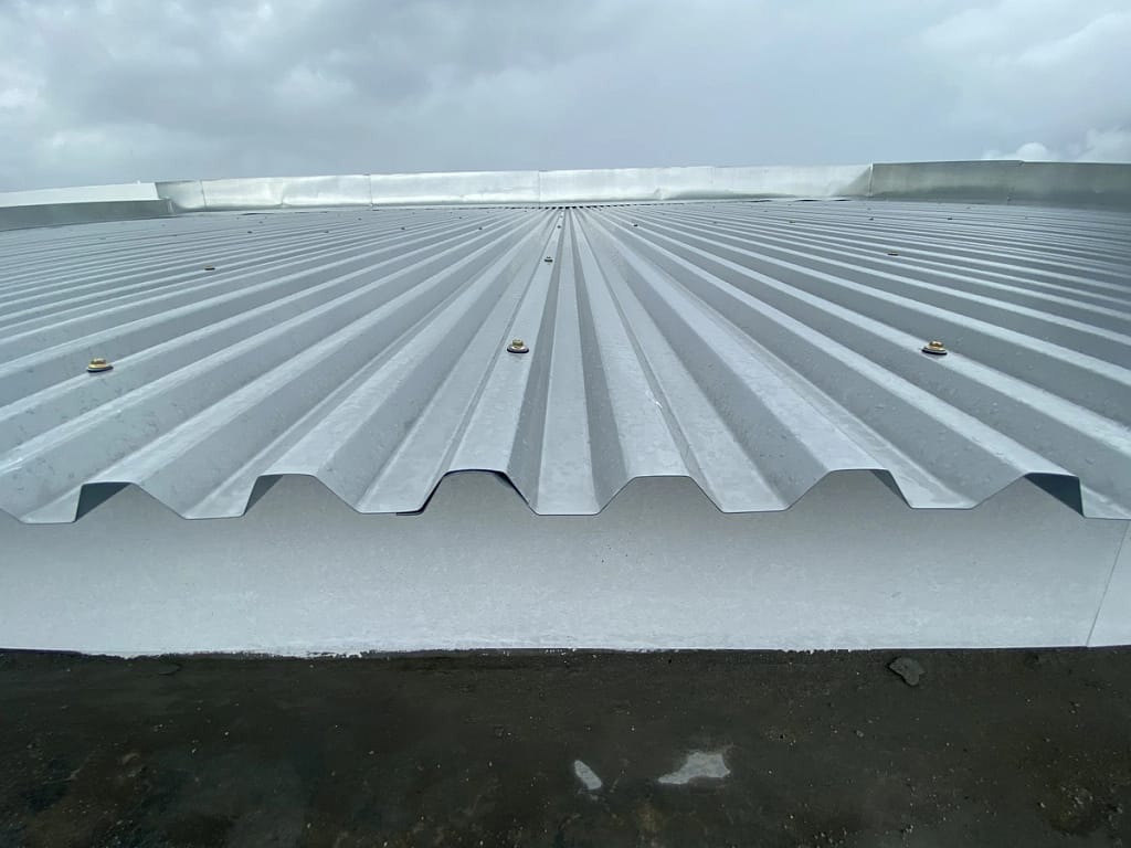 sheet gray metal roof