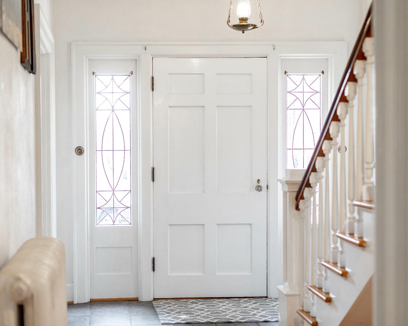 how much does a door cost-interior view of front door in a house