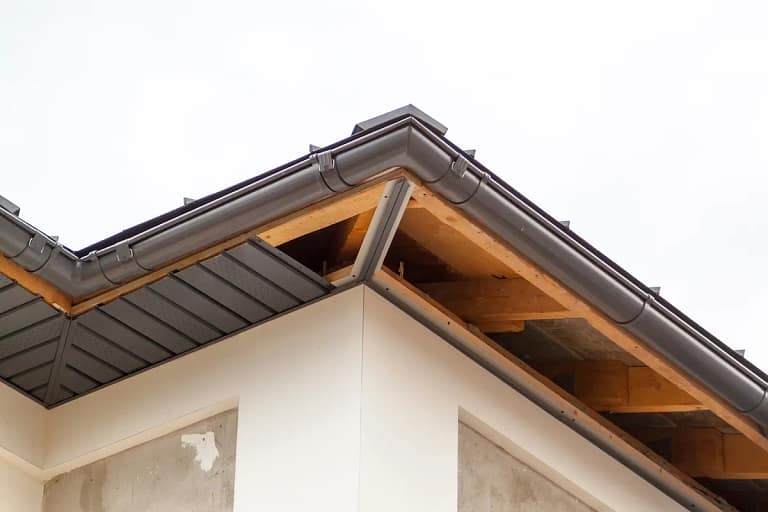 brown roof overhang