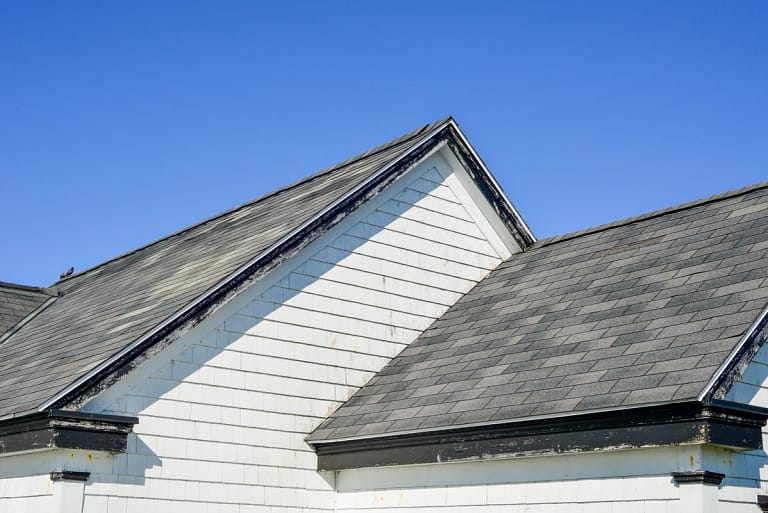 side view of a weathered home