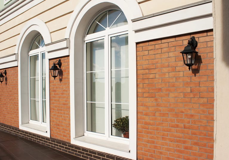 two windows brick siding