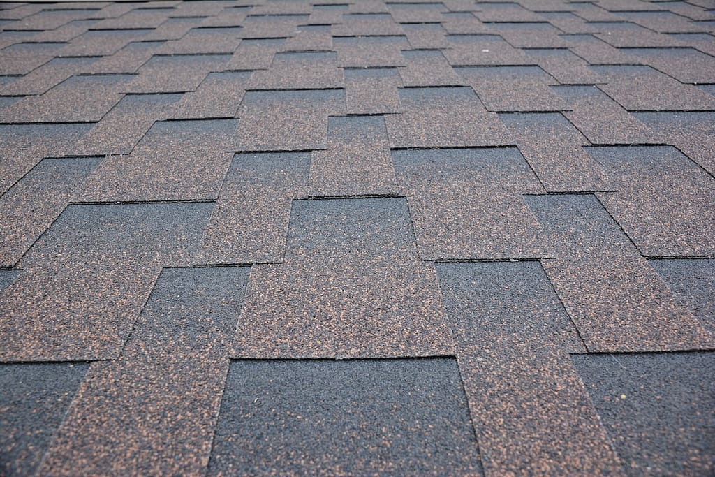 closeup brown dimensional shingles