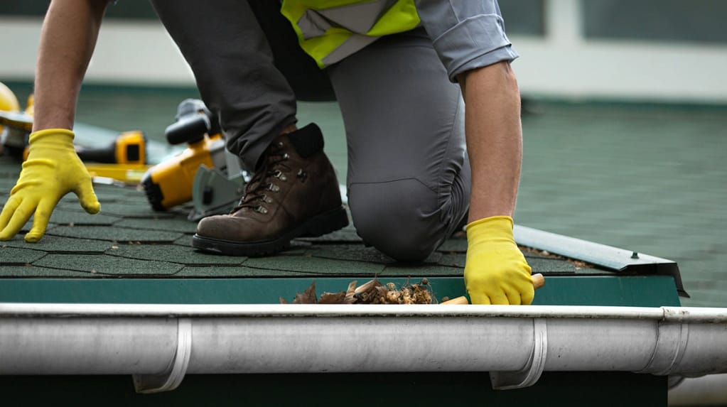 scooping out gutters