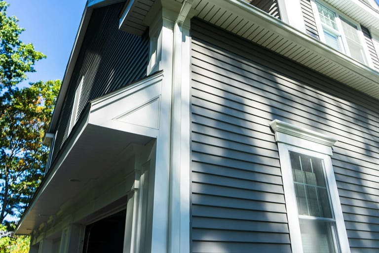 close up vinyl siding