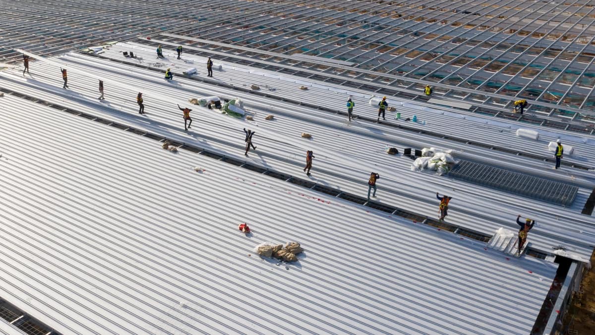 large commercial roof building