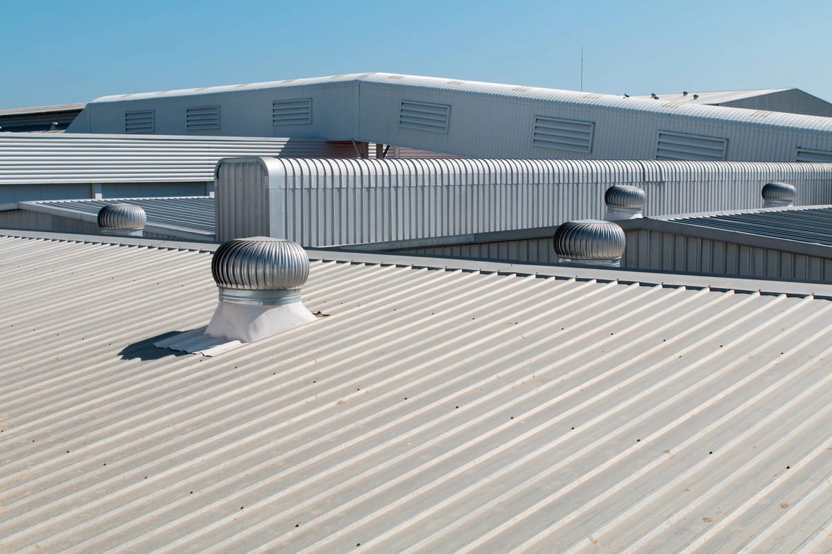 commercial building with metal roofing