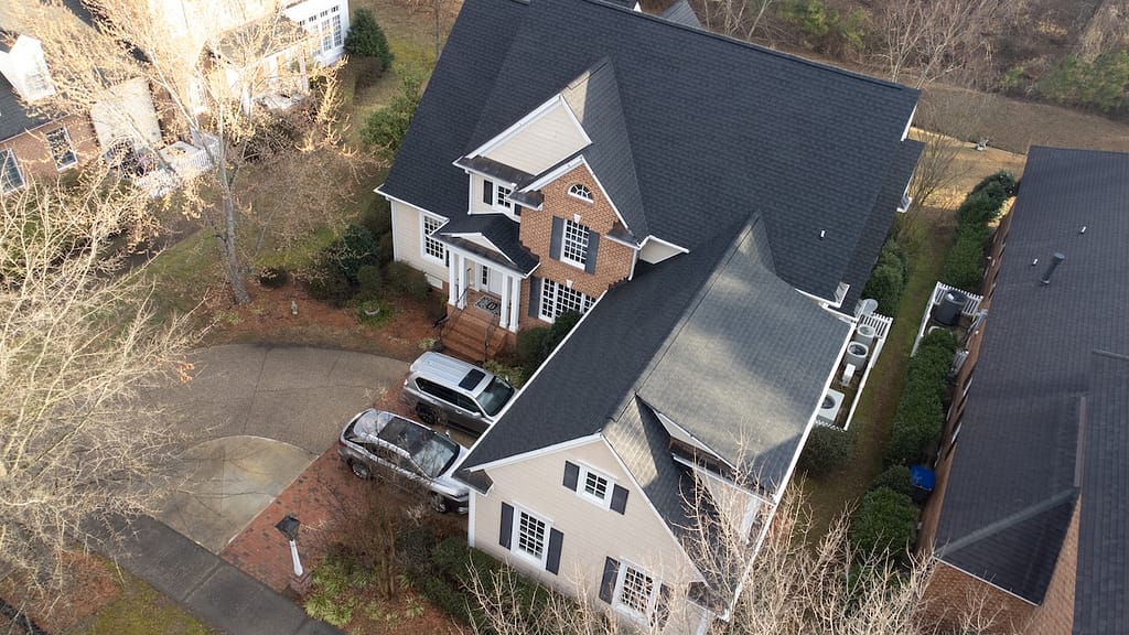 ariel view of a home