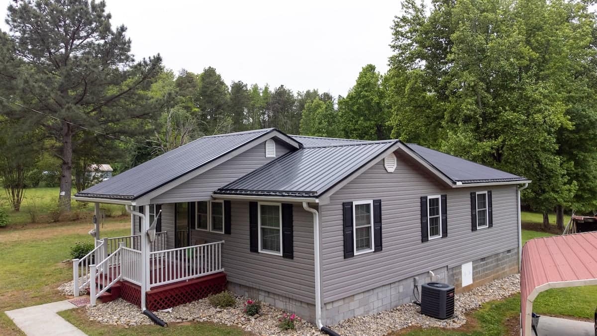 metal roof of a home new