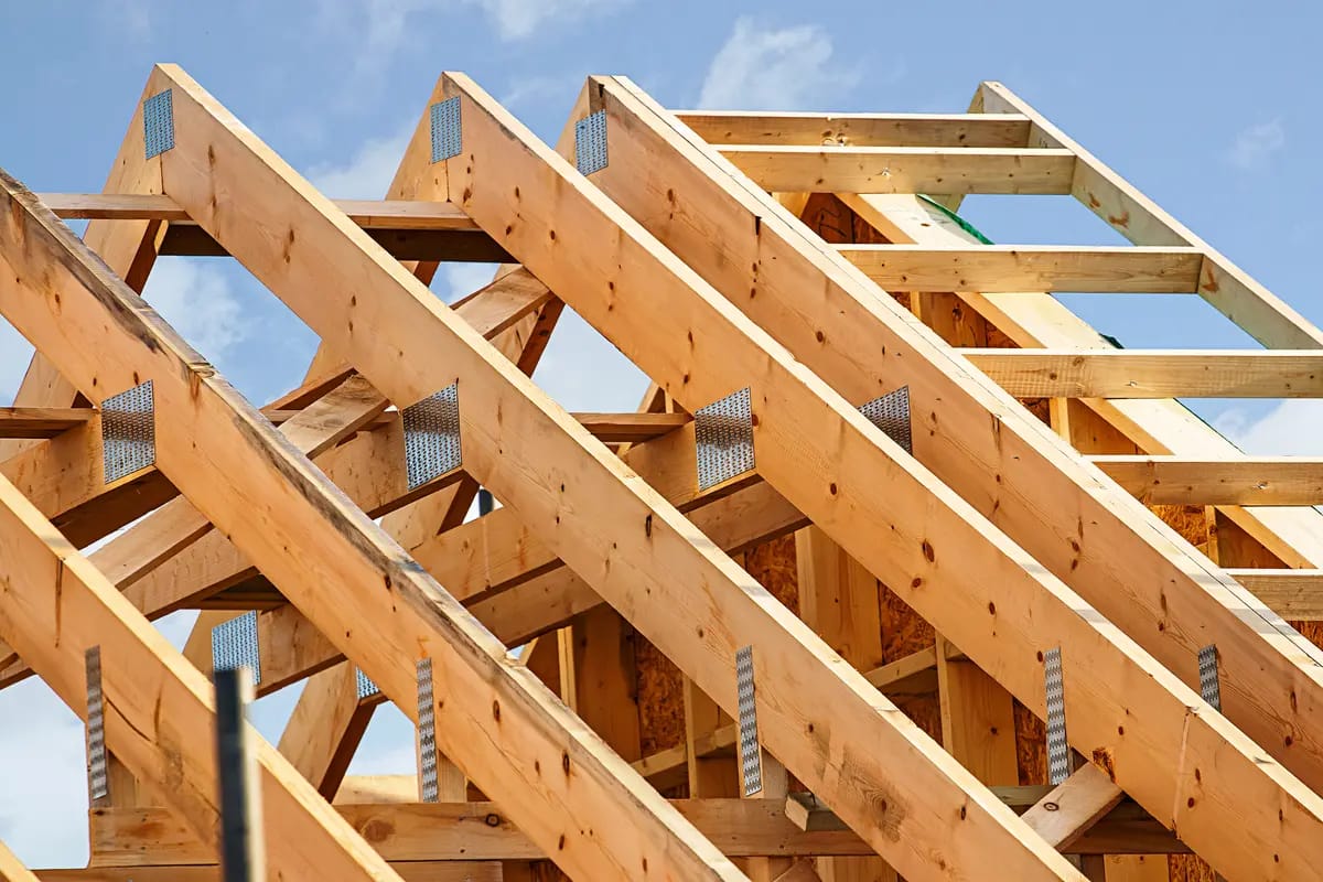 roof trusses and sky