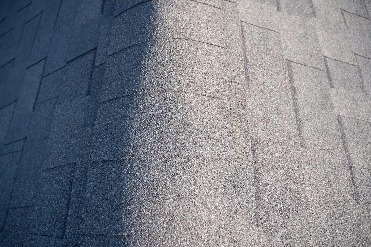 top view of ridge cap shingles
