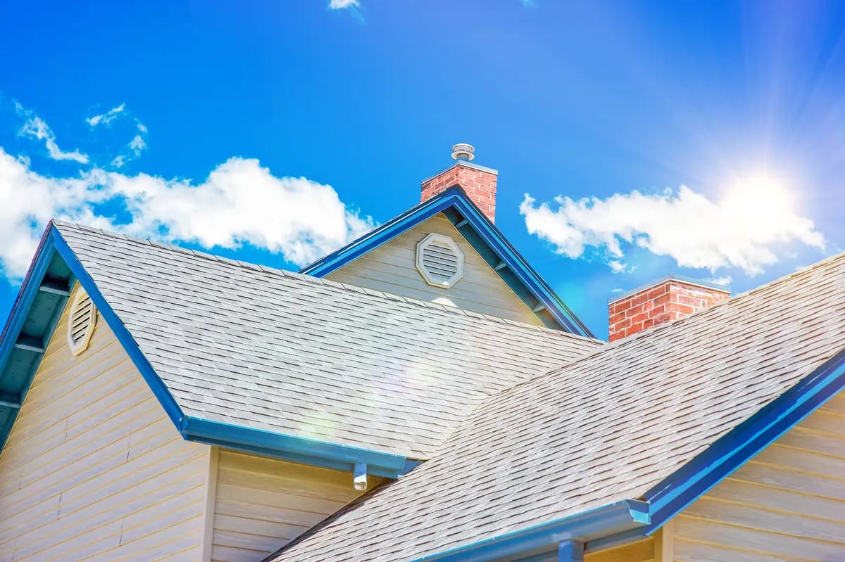 sun on shingle roof