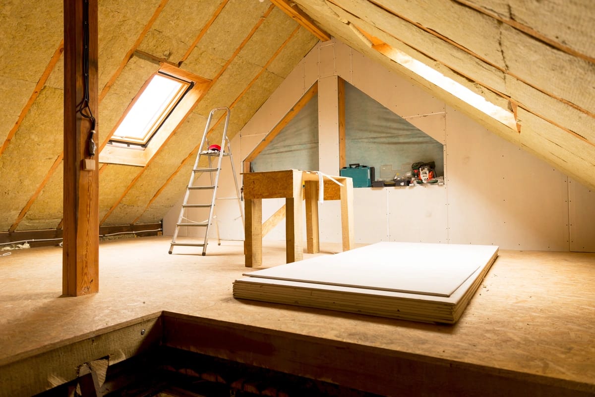 attic insulation install