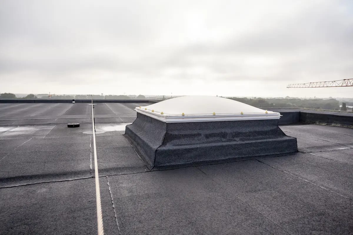 big old vent on flat roof