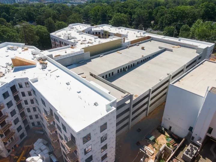 Commercial roof building
