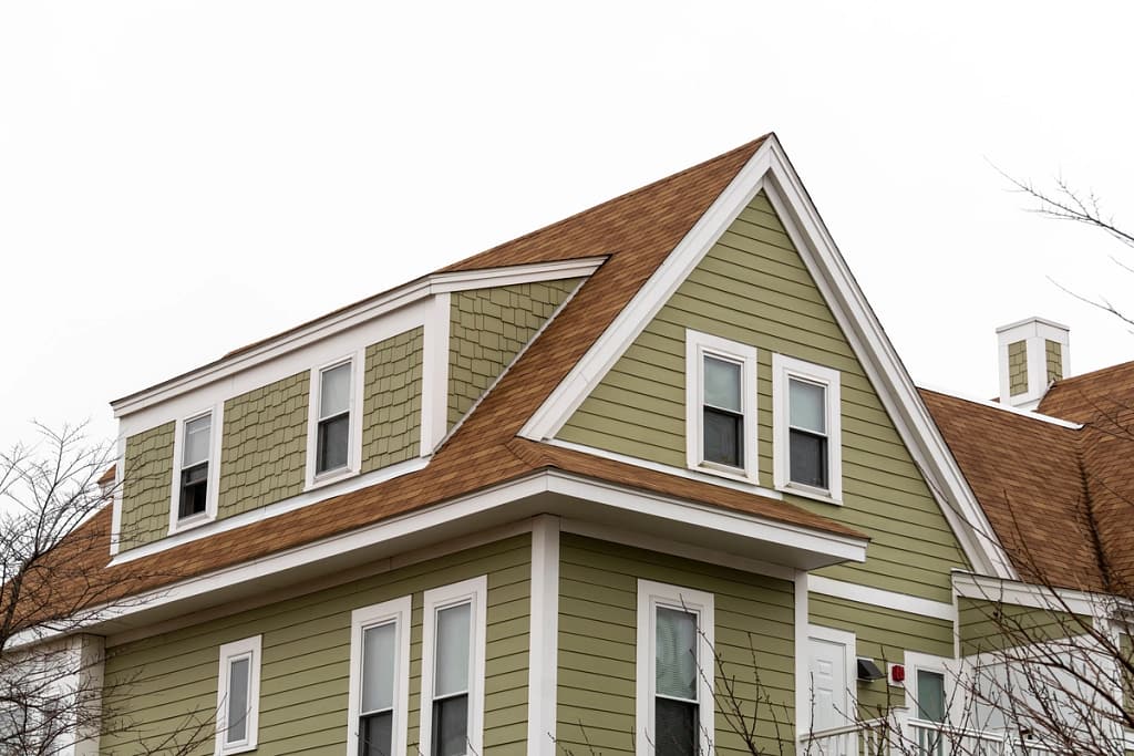 green siding for a home