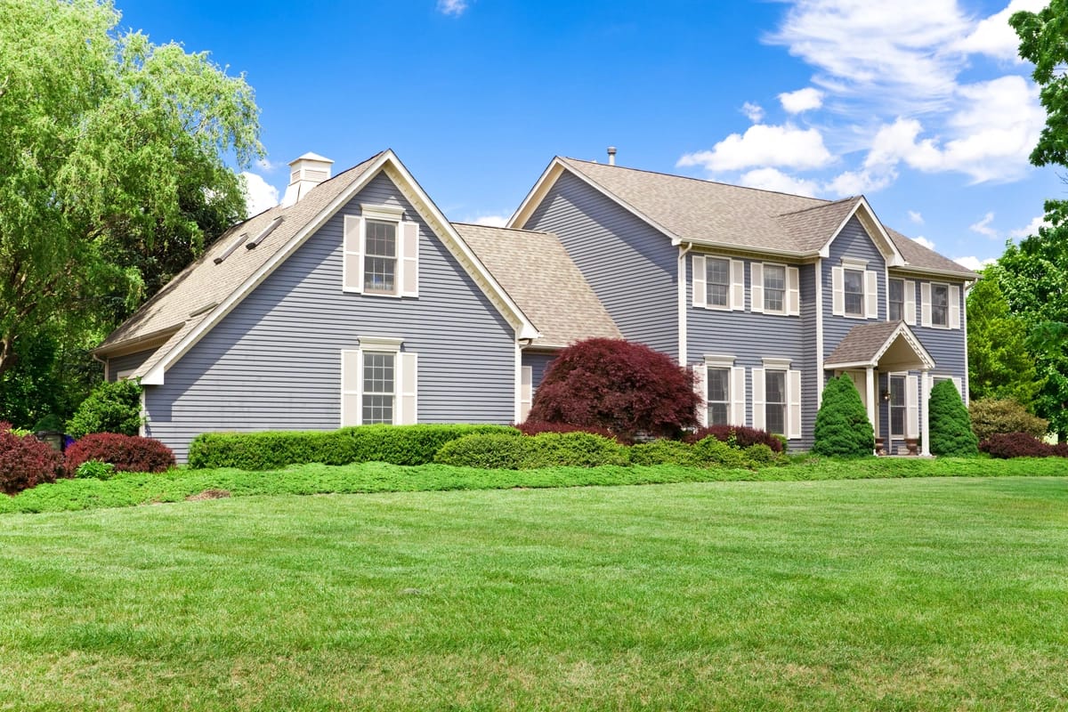 light gray siding home