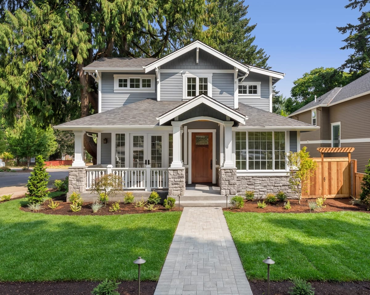 gray siding home new