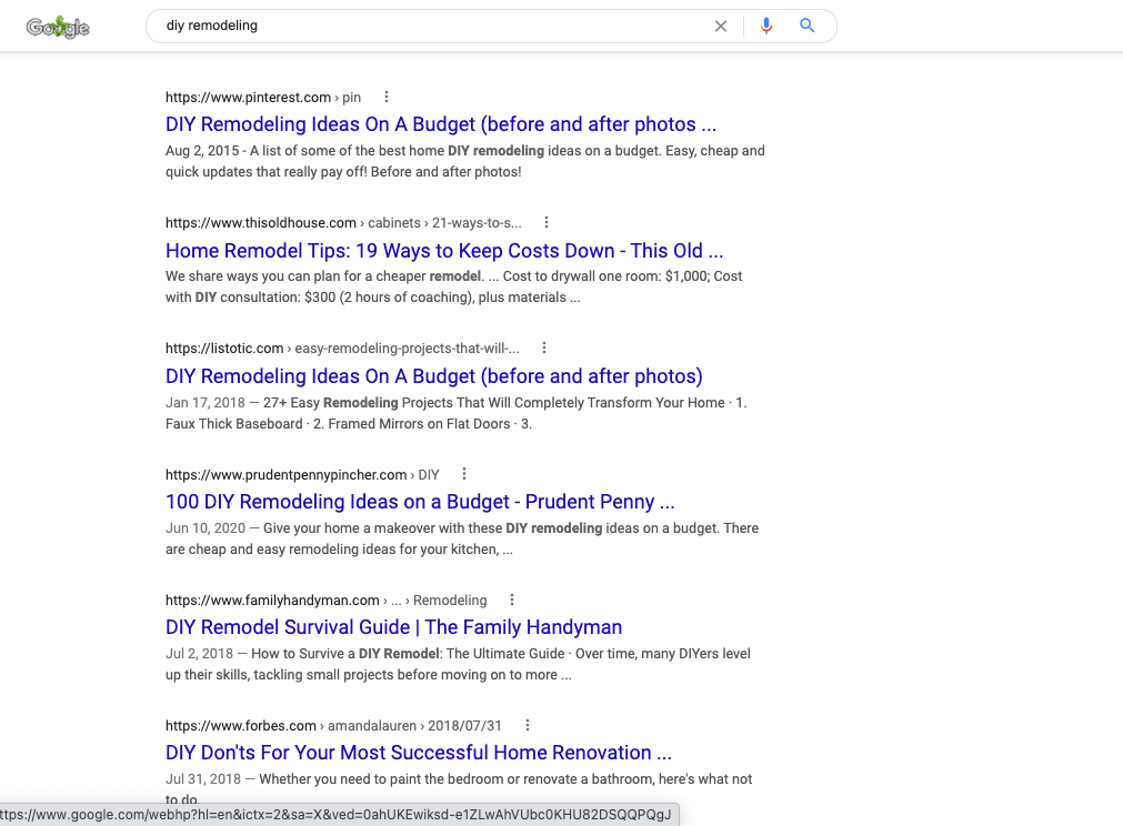 diy remodeling google