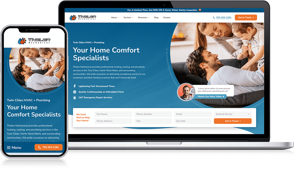 HVAC and plumbing website design inspiration for 2024, Home services marketing strategies - for hvac, plumbing, electrical and roofing home service contractors