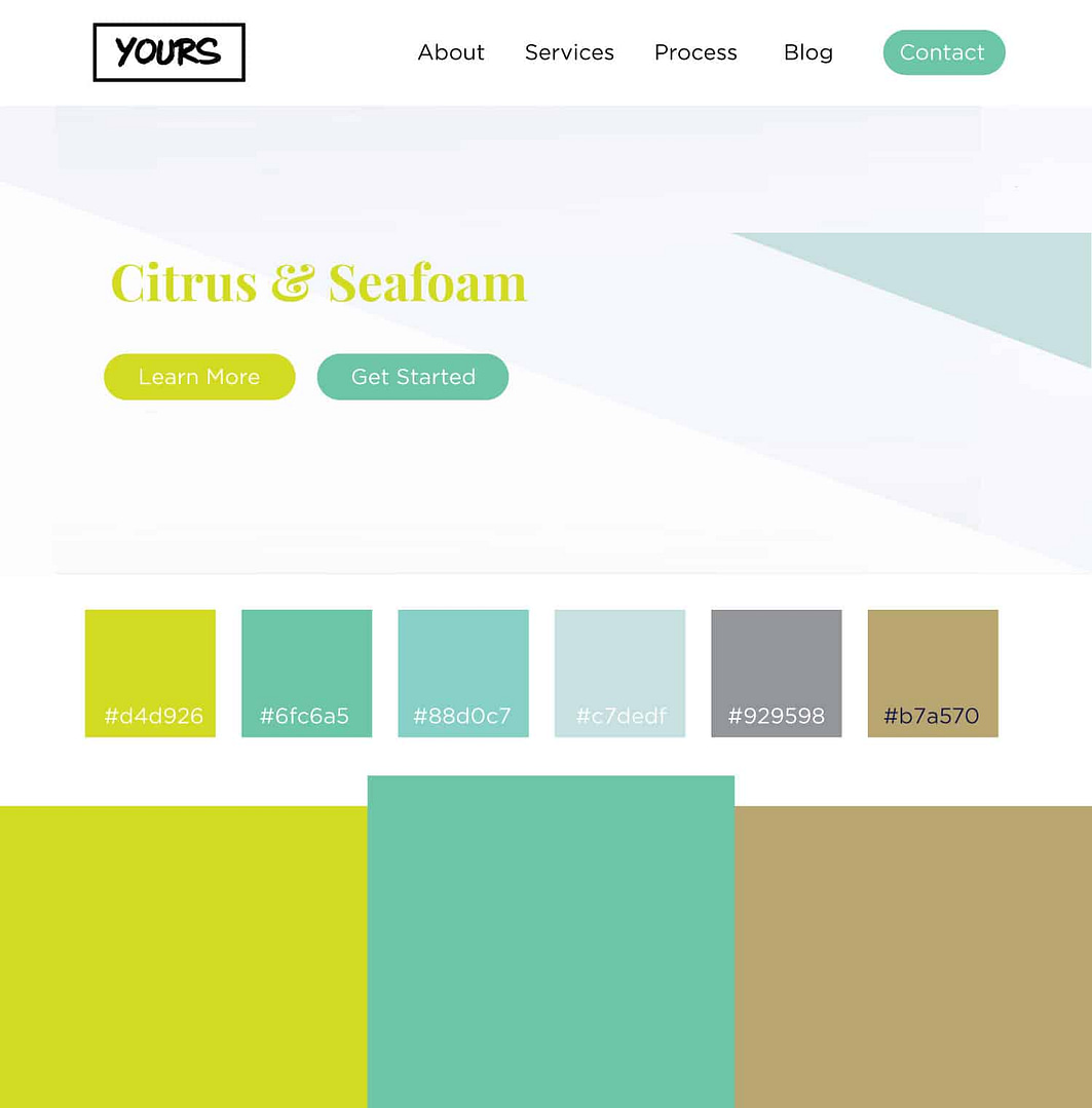 Citrus and Seafoam color schemes and color palettes for 2018