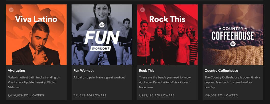 Spotify website gradients