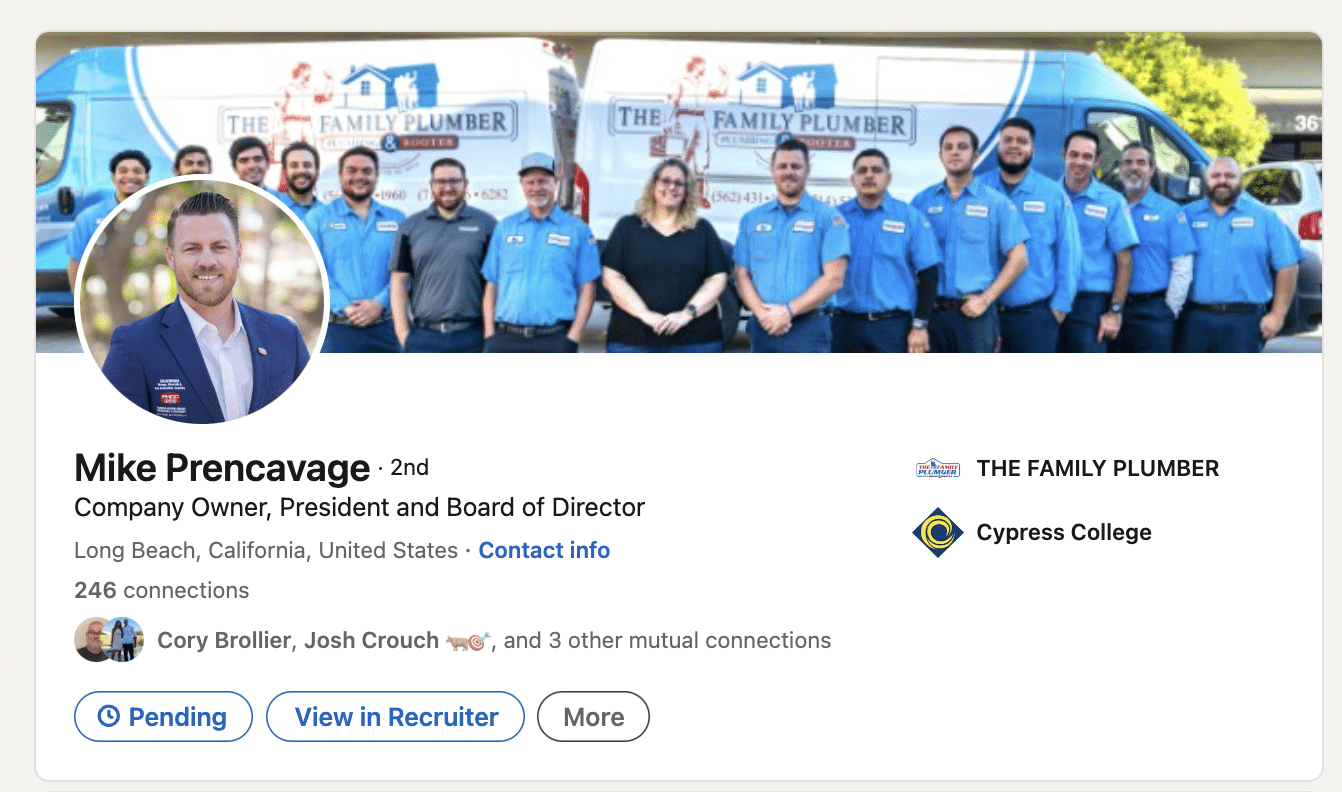 Mike Prencavage Family Plumber Influencer Plumbing followers