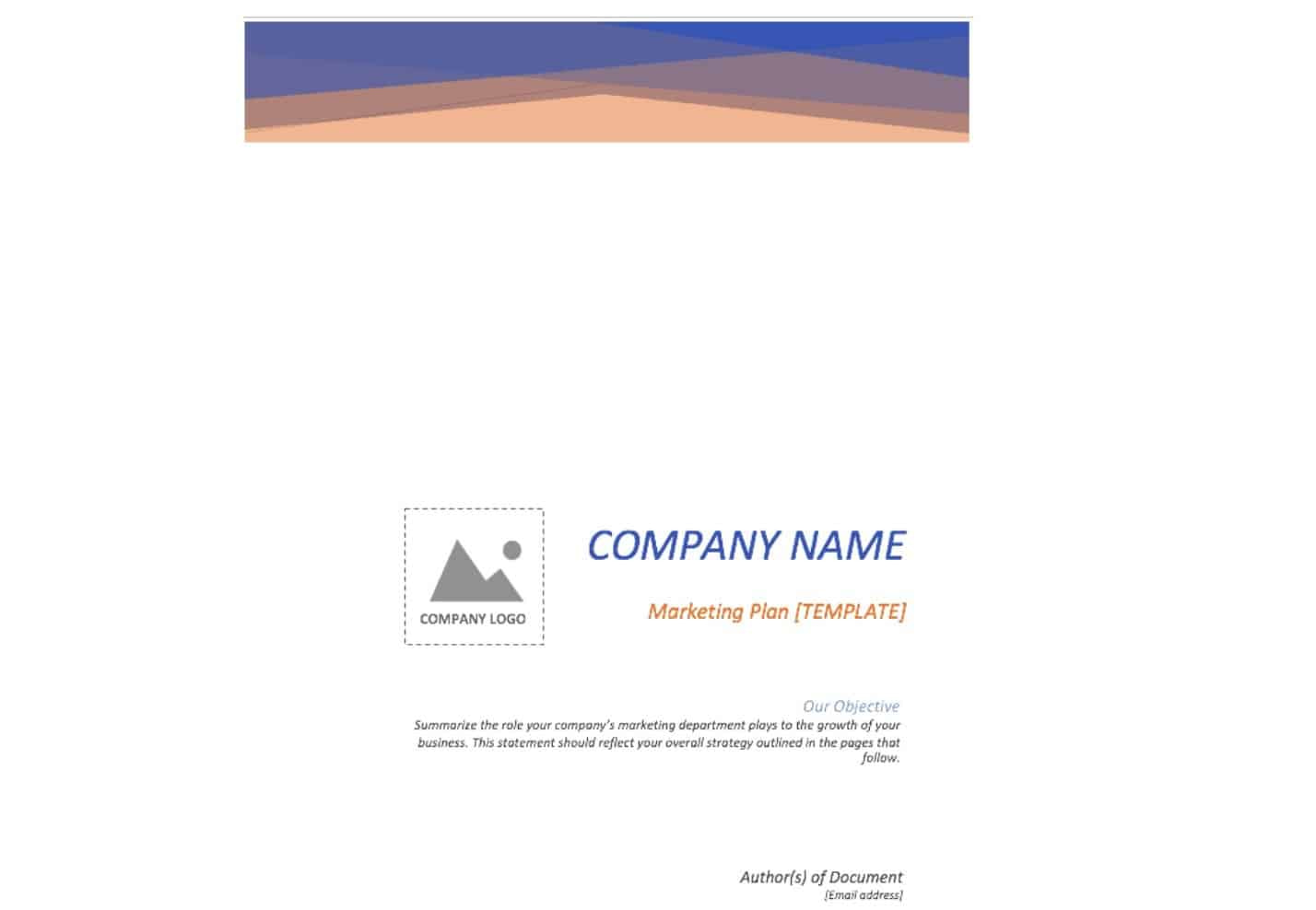 Free Marketing Plan Word Document