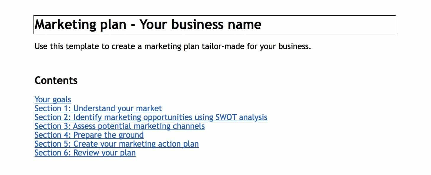 Marketing Planning Template - Doc - MarketingDonut