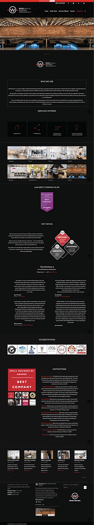 Electrician/Electrical Services website design inspiration from Wicks Electric