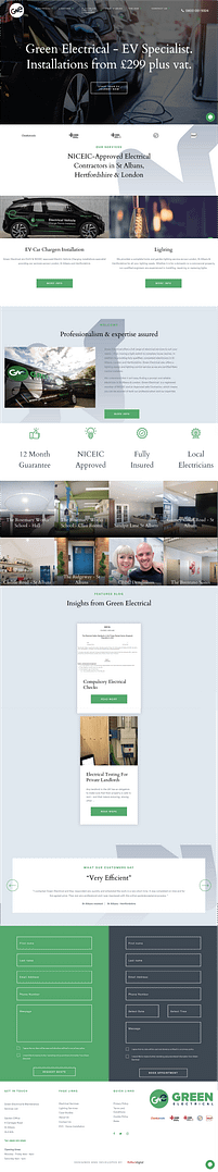 Some electrician website design inspiration from Green Electrical