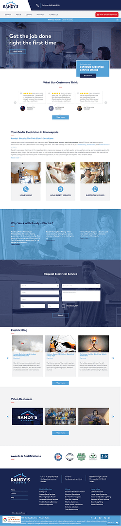 Electrician website inspiration from Randy's Electric
