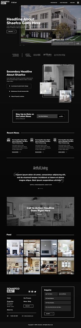 Multi-family housing construction company - commercial construction company website examples