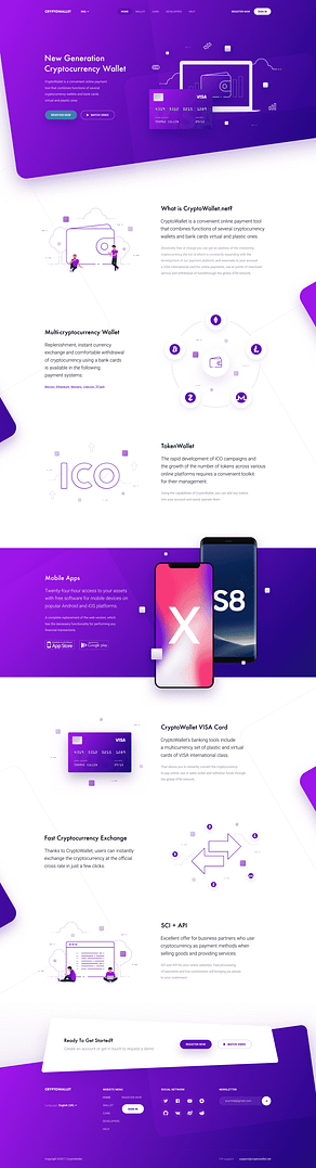 Ico Token Wallet - Crypto currency website design inspiration