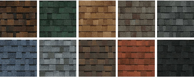 Explore our 2024 Owens Corning roofing shingle collection, featuring ten distinct types available in rich browns, greens, grays, blues, reds, and blacks. Each shingle displays a sleek rectangular pattern, offering versatile options for your roofing needs.