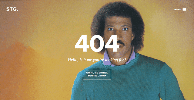 Funny 404 Page - Lionel Ritchie "Is it me your looking for"